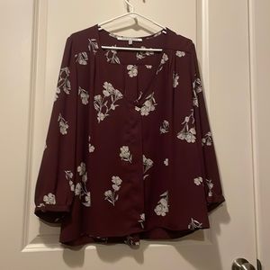 Collective Concepts, Maroon with cream flowers,